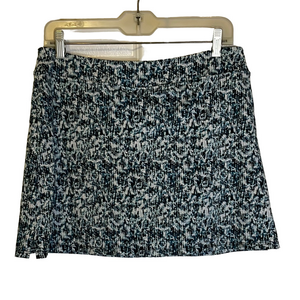 TRANQUILITY Abstract Pattern Elastic Waistband Skort, Women’s Size M, Blue/White